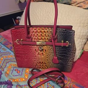 Multicolor Croc-Embossed Women's Bag
